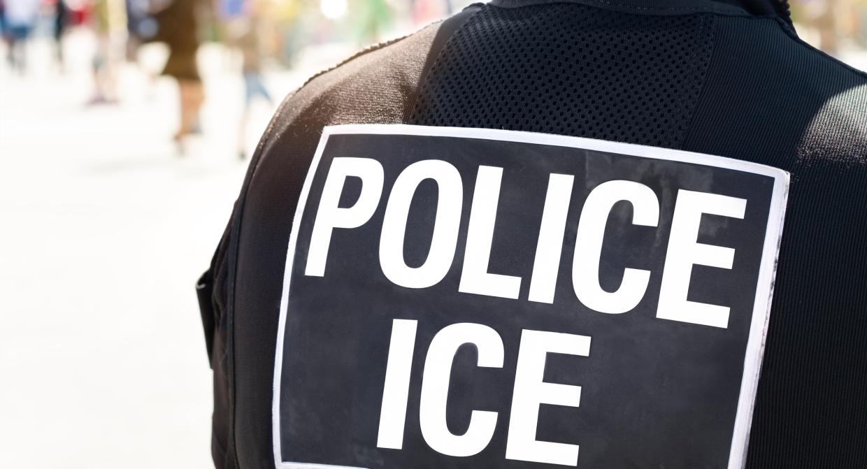 a "police ICE" vest