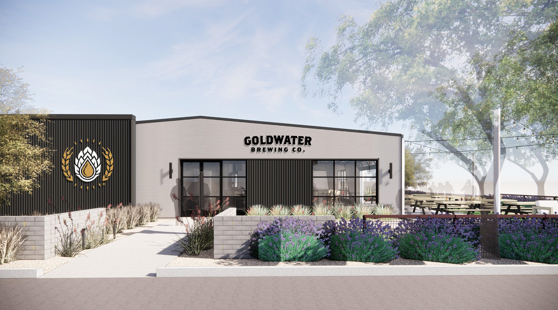 Rendering of Goldwater Brewing Co. in Gilbert.