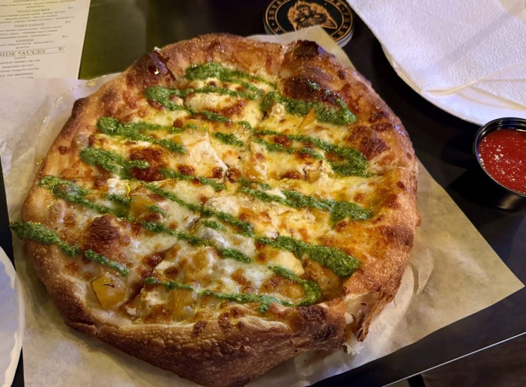 A pizza from Goat & Ram.
