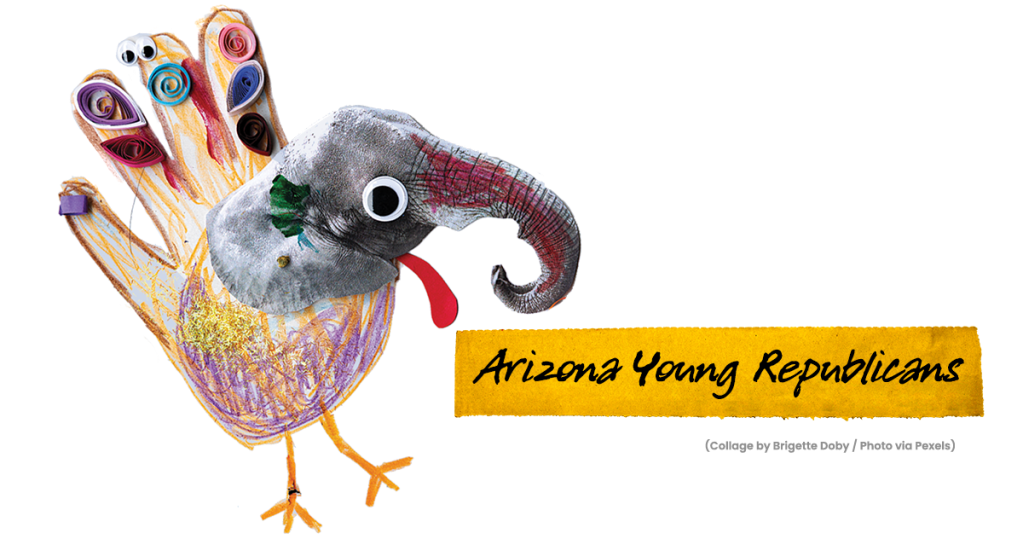 an arts and crafts turkey with the head of an elephant