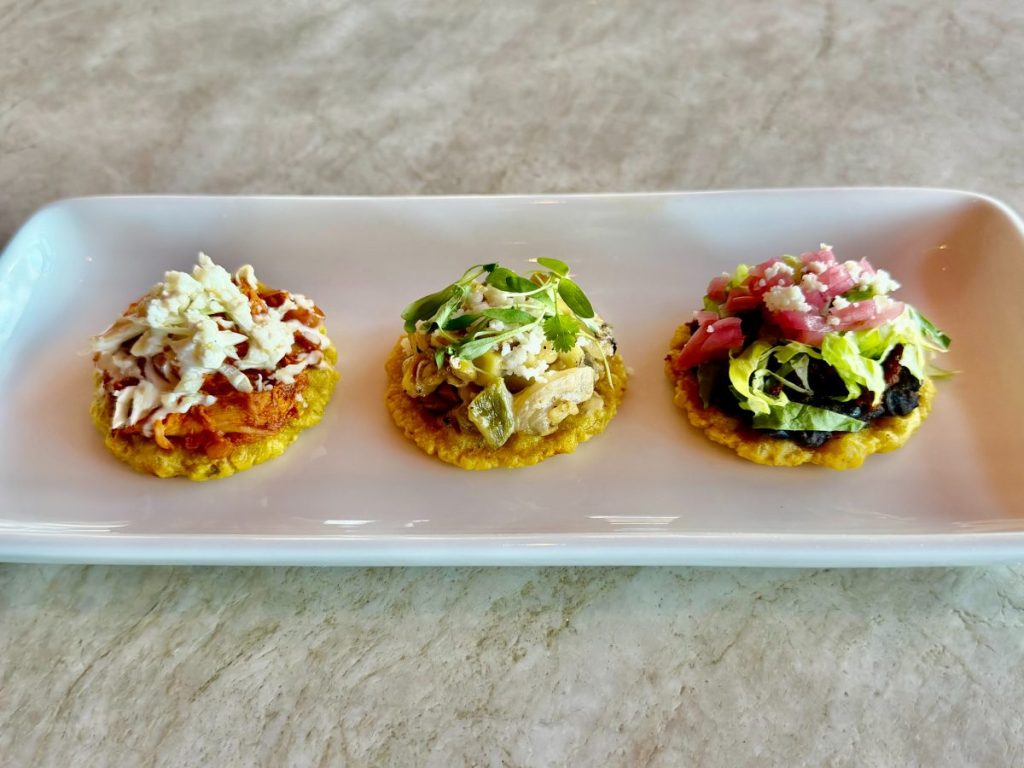 A plate with three sopes