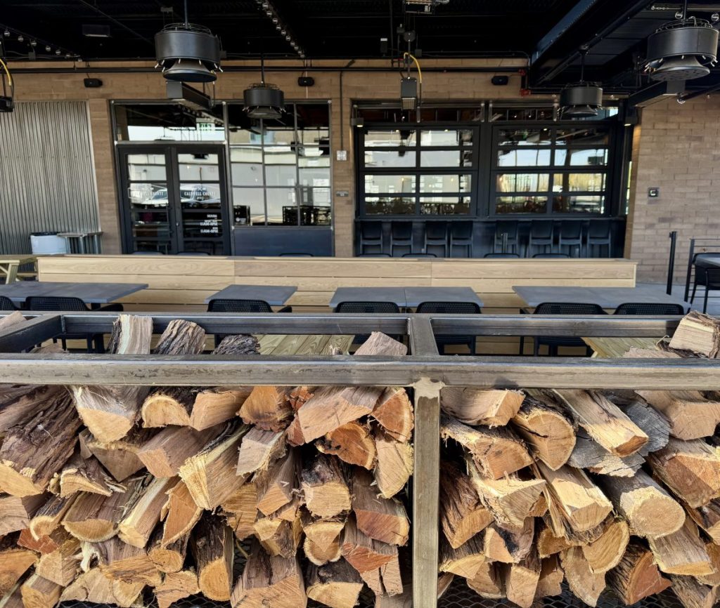 Wood stacked up at a barbecue restaurant