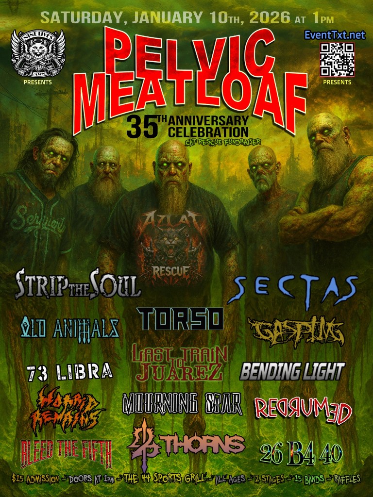 Pelvic Meatloaf’s 35th Anniversary Cat Rescue Fundraiser