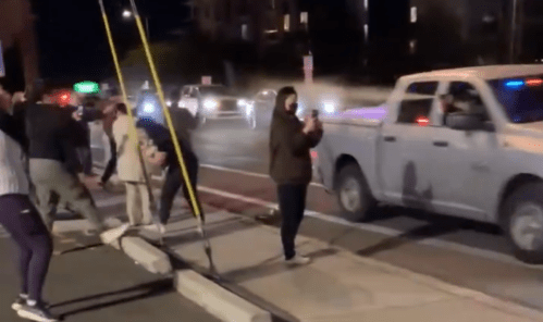 ICE pepper-sprays protesters while leaving Zipps raid