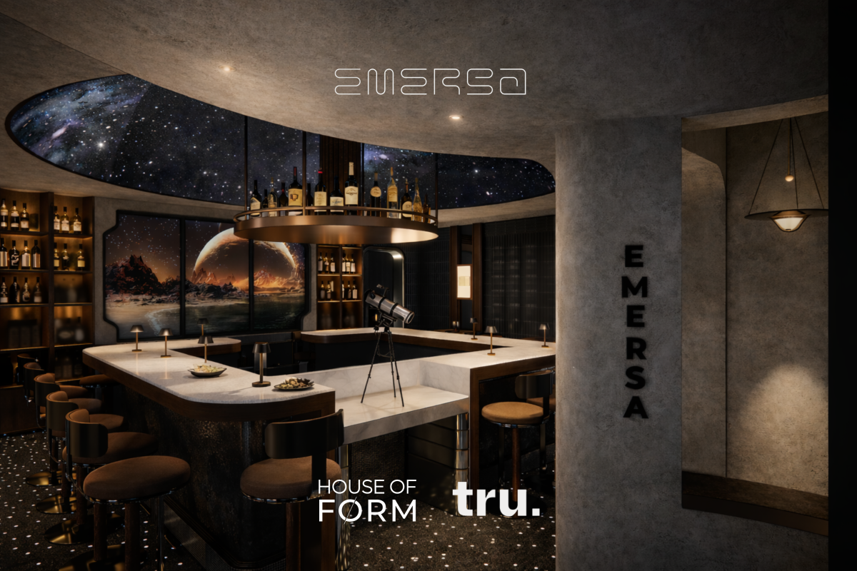 A bar with an observatory-inspired dome.