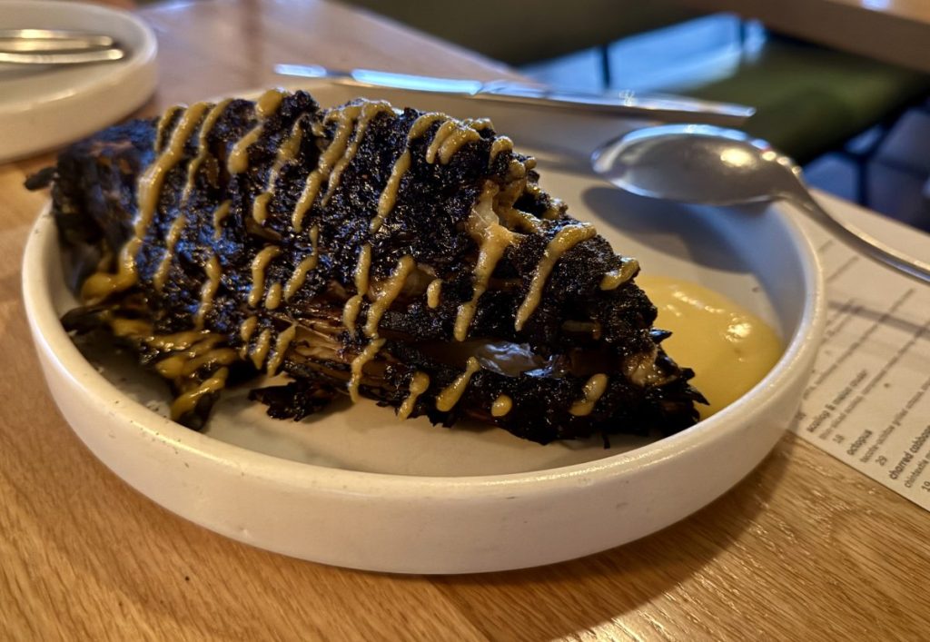 A wedge of charred cabbage at Melrose restaurant Valentine.