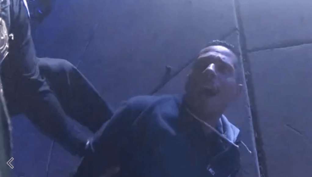 body cam footage of a handcuffed man on the ground