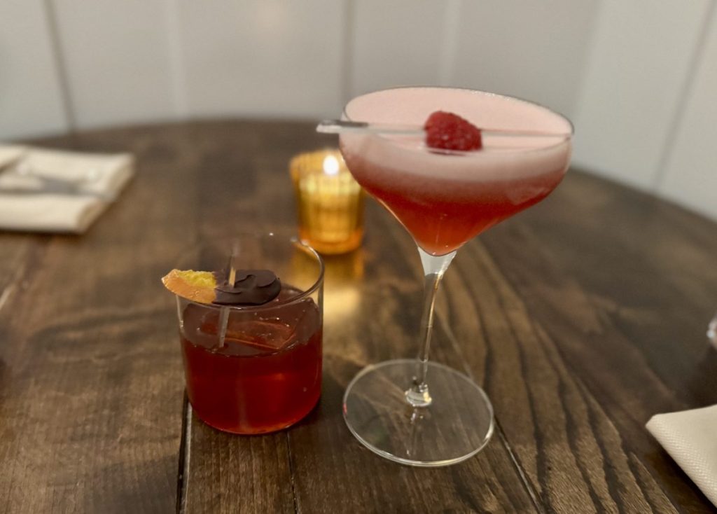 Two cocktails on a table at Tandy's.