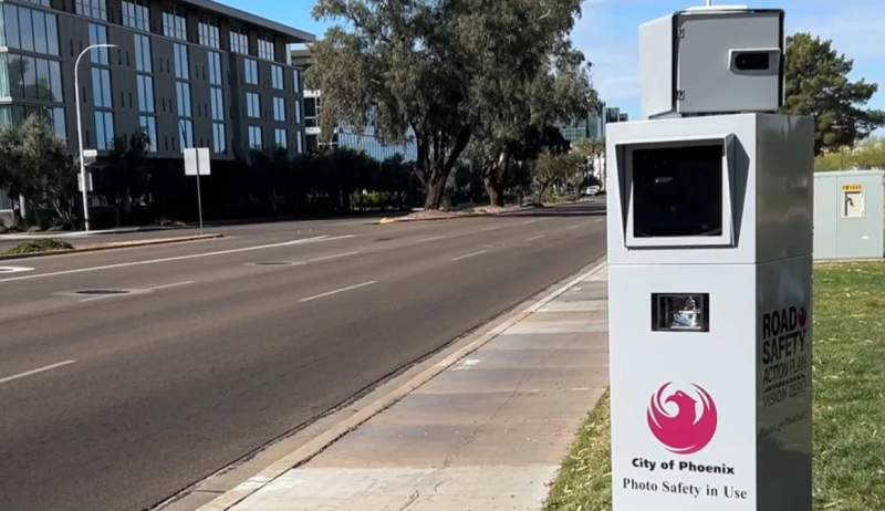 Someone vandalized a Phoenix speed enforcement camera again