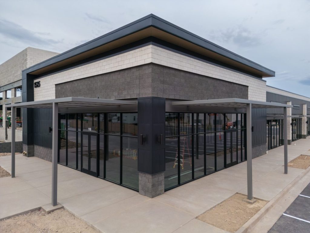 The exterior of a building at Verrado Marketplace.