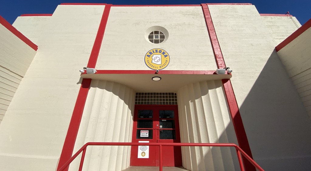 Exterior and entrance of the Arizona Baseball Museum in Mesa.