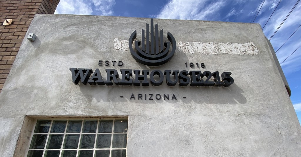 The exterior of Warehouse215, an event venue in downtown Phoenix, Arizona.