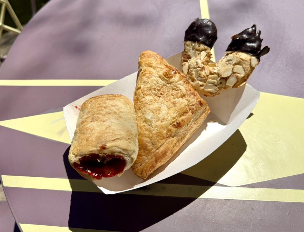 A strudel, danish and almond horn from Old Heidelberg Bakery.