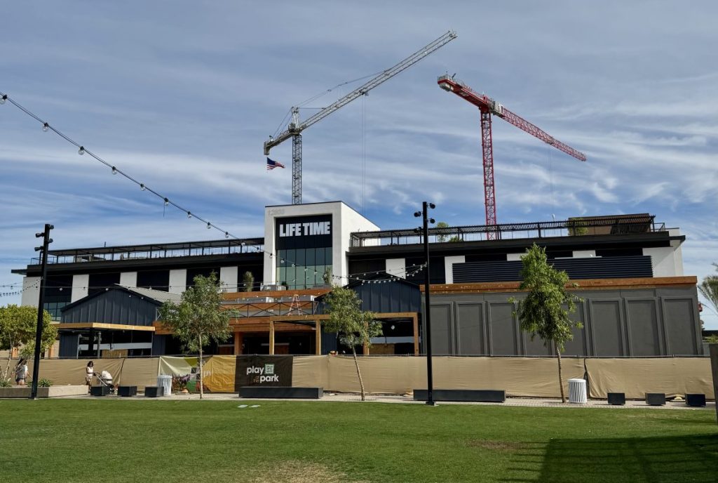 A view of a restaurant under construction at PV.