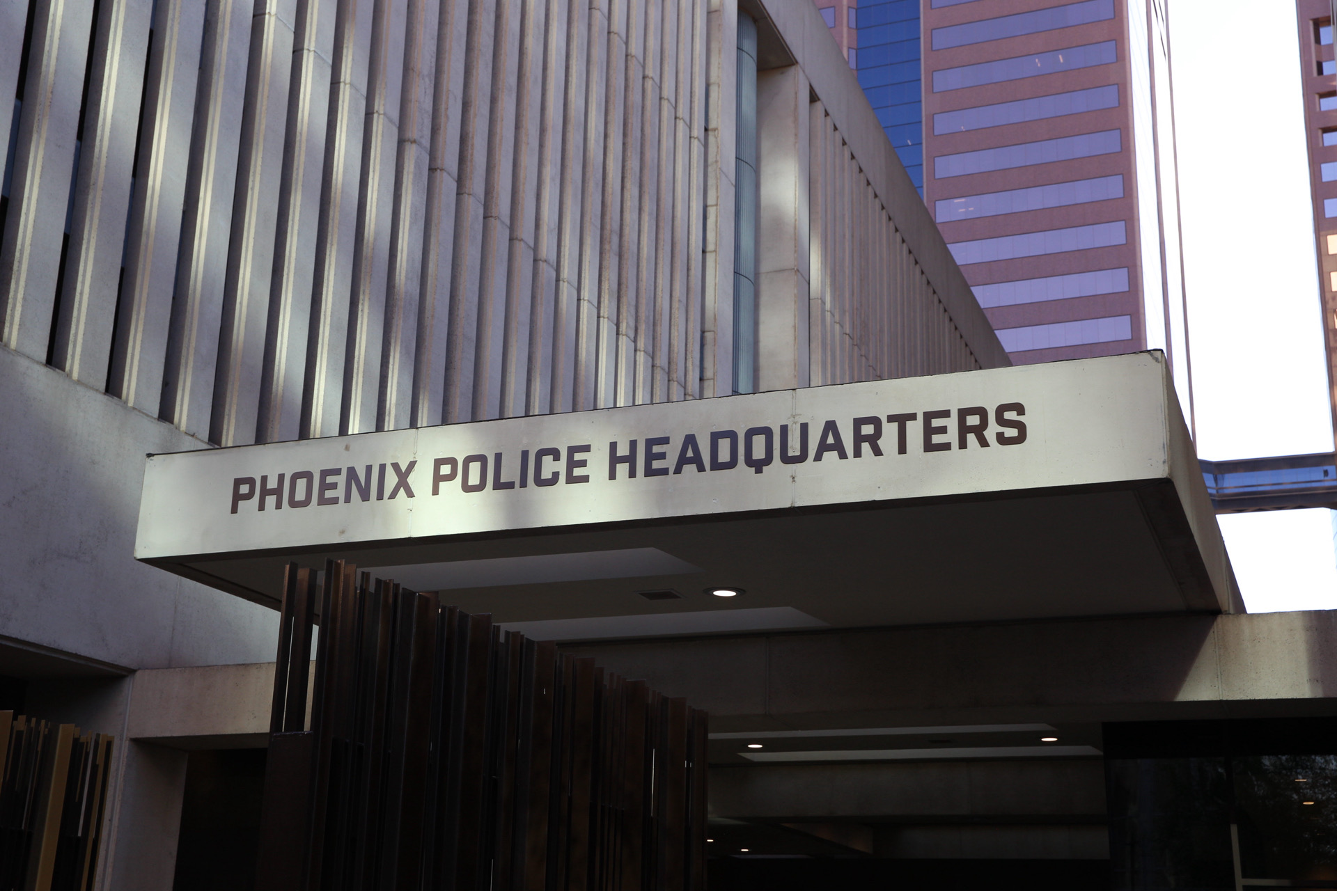 the exterior of the phoenix police department