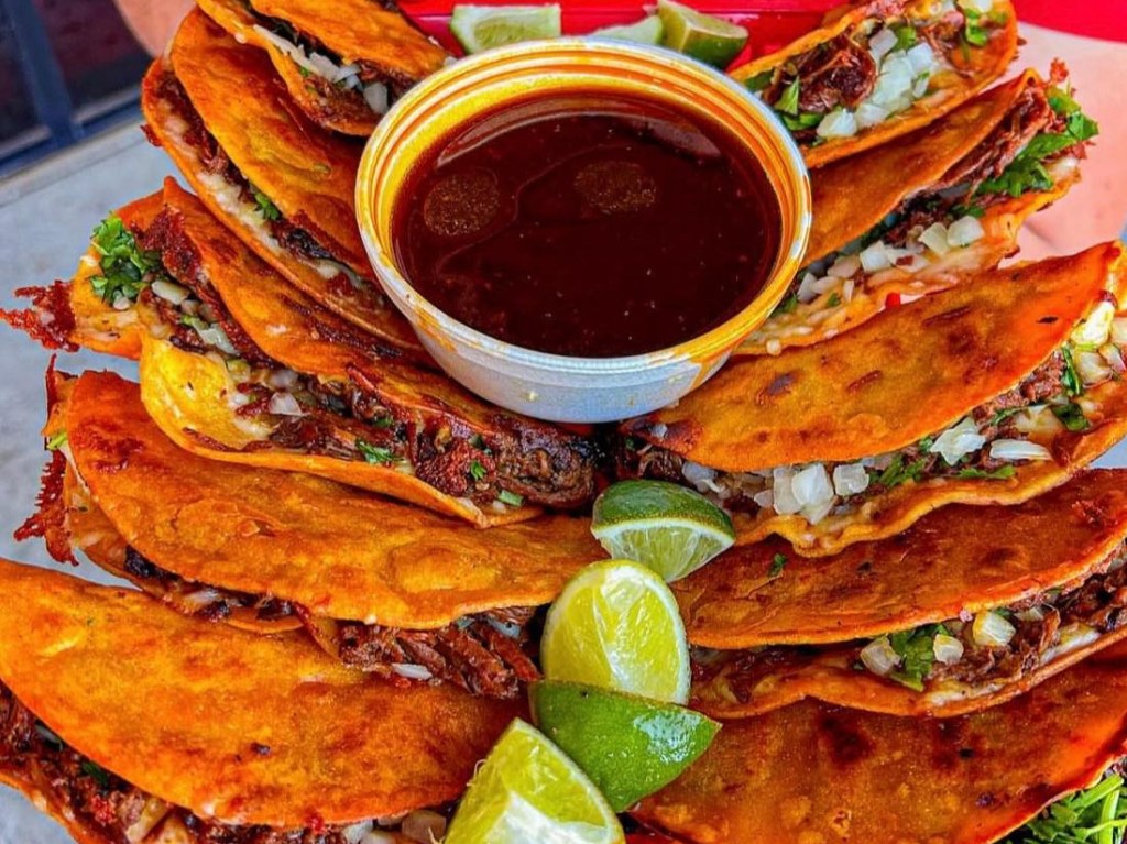 A platter of quesatacos from AZ Taco King.