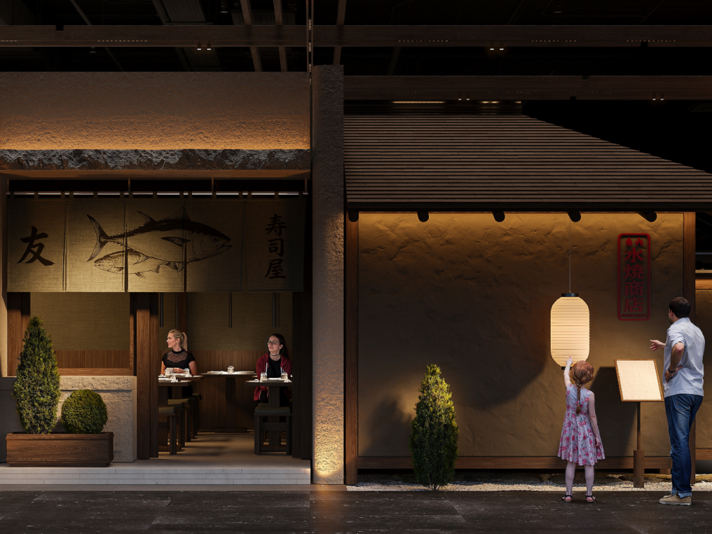 A rendering of a Japanese restaurant in Scottsdale.
