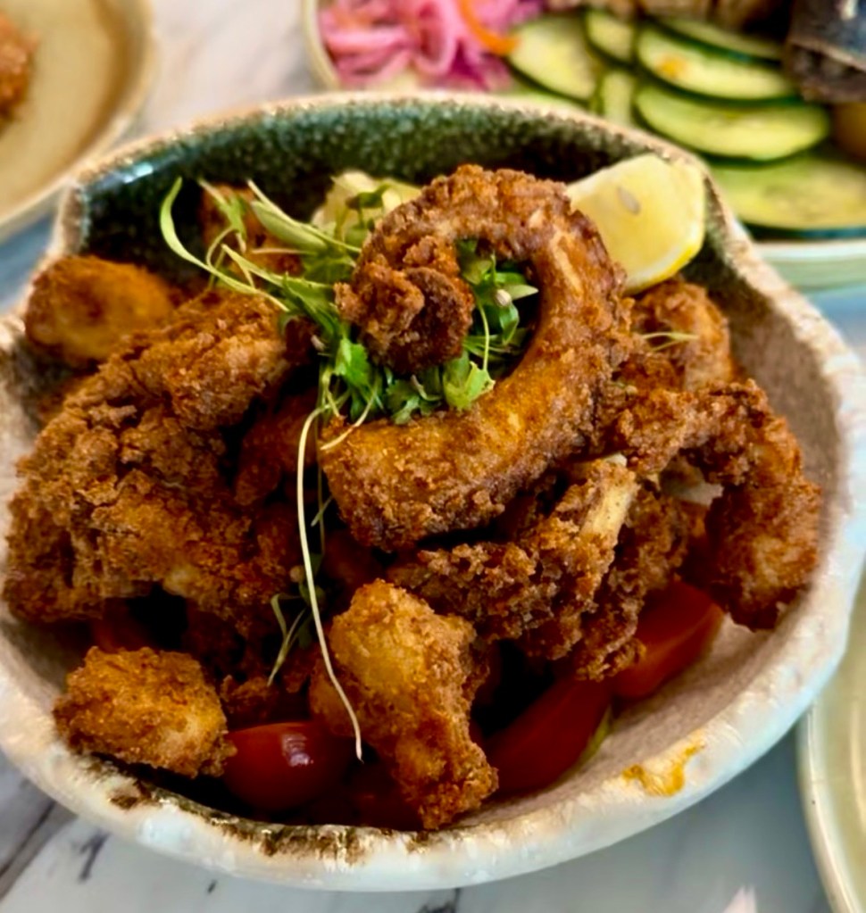 A bowl of Chicharron de Pulpo from Marisco Boys
