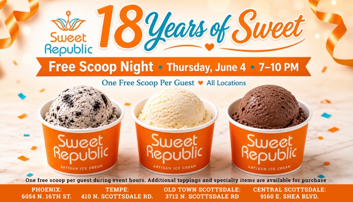 Sweet Republic is 18! Come Get a Free Scoop