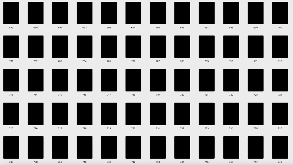 rows of black rectangles representing redacted pages of a report