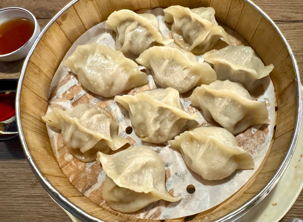 A basket of steamed dumplings from Uncle Bao.