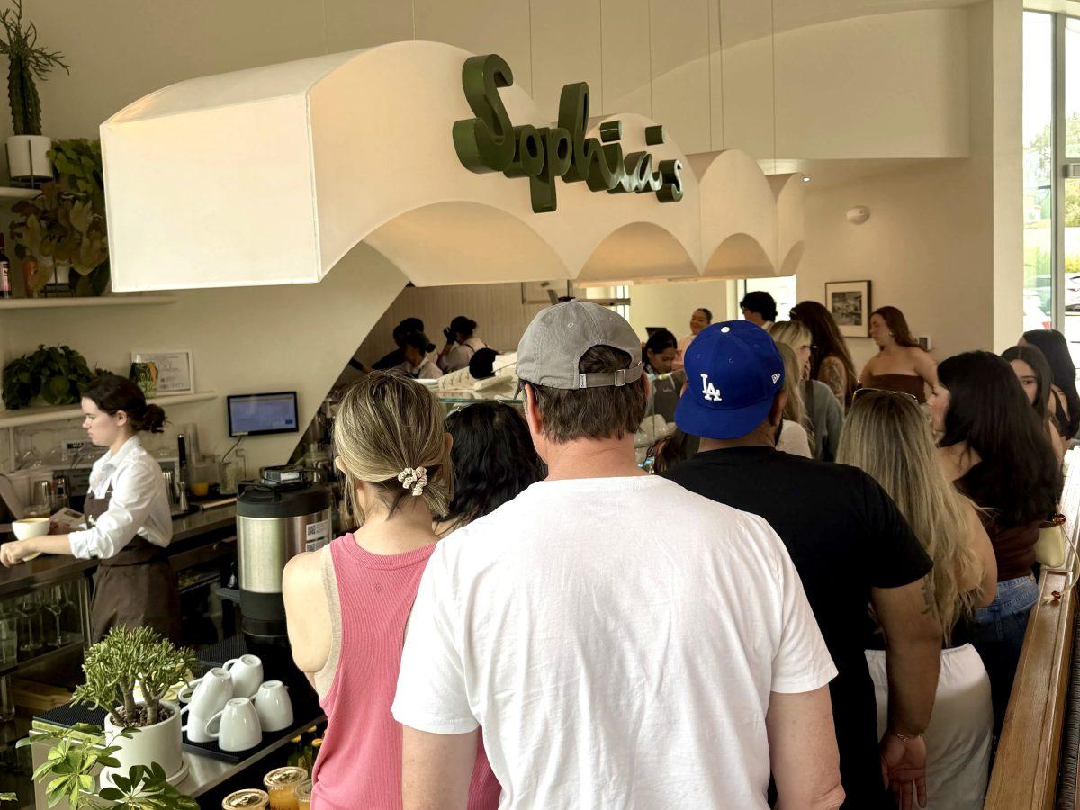 The line to order at the counter at Sophia's.