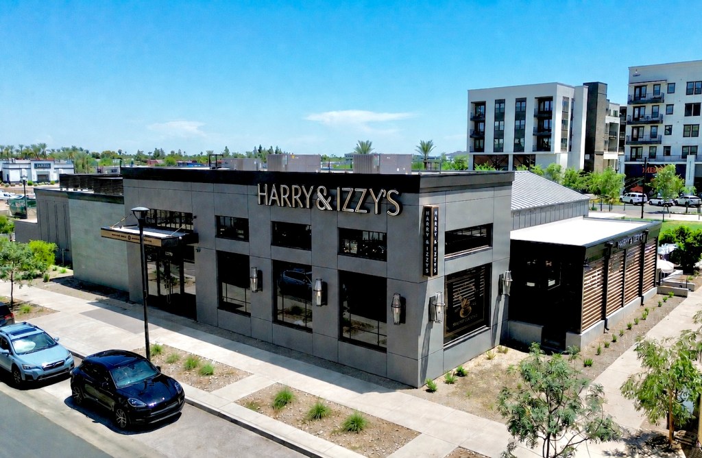 An aerial view of Harry & Izzy's at PV in Phoenix.