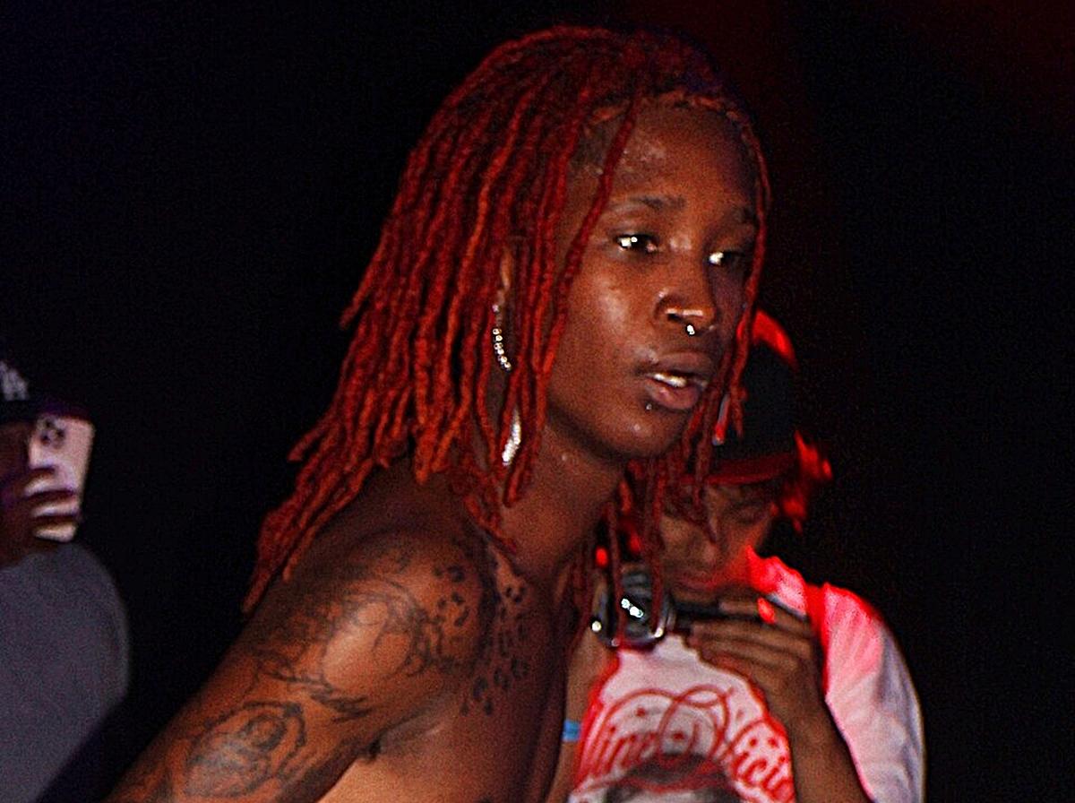 Nine Vicious performs shirtless onstage during a 2025 concert.