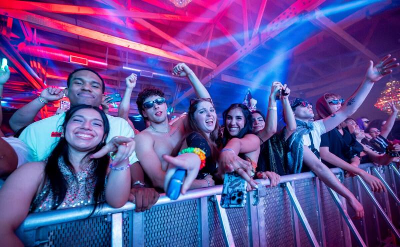 EDM fans pose for the camera at Warehouse 215 in downtown Phoenix.
