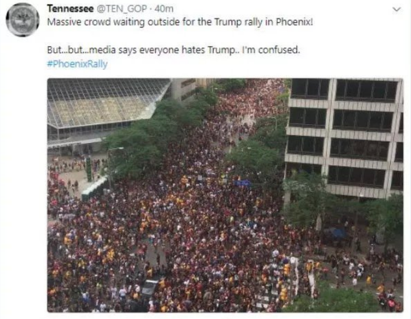 That Fake Photo of Trump’s Phoenix Rally? The Work of Russian Trolls