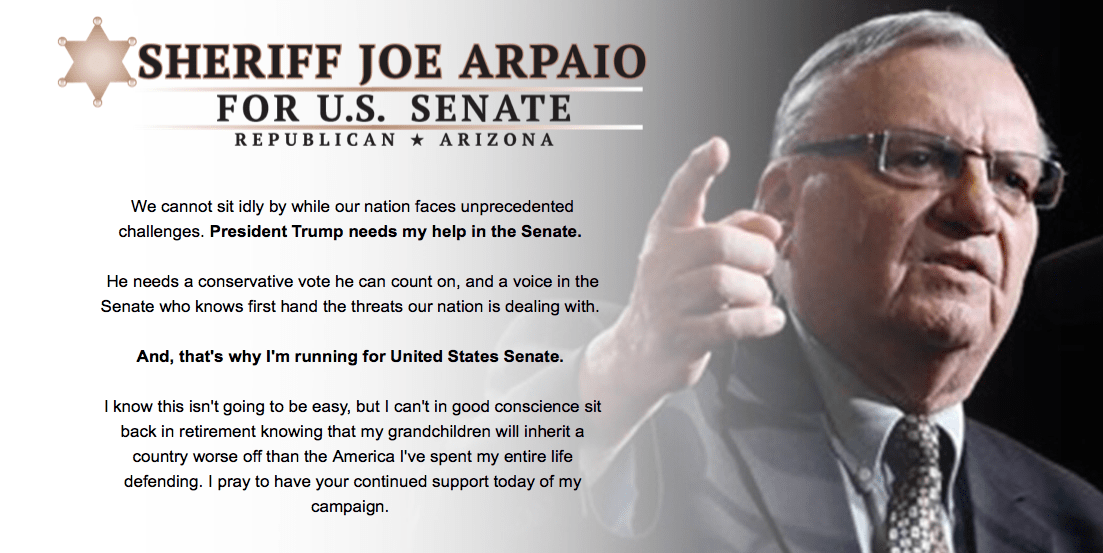 Arpaio for Senate: Dear God, This Might Actually Be Happening