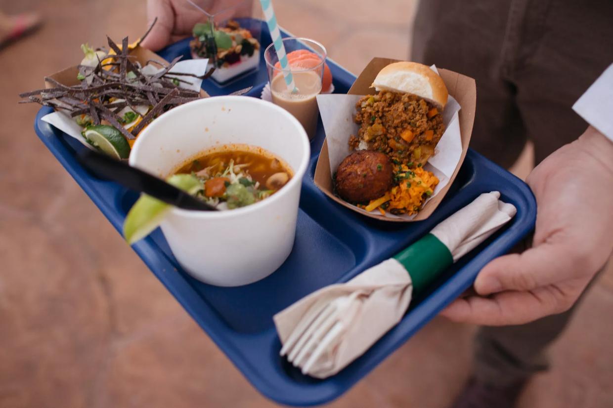 A school lunch tray.