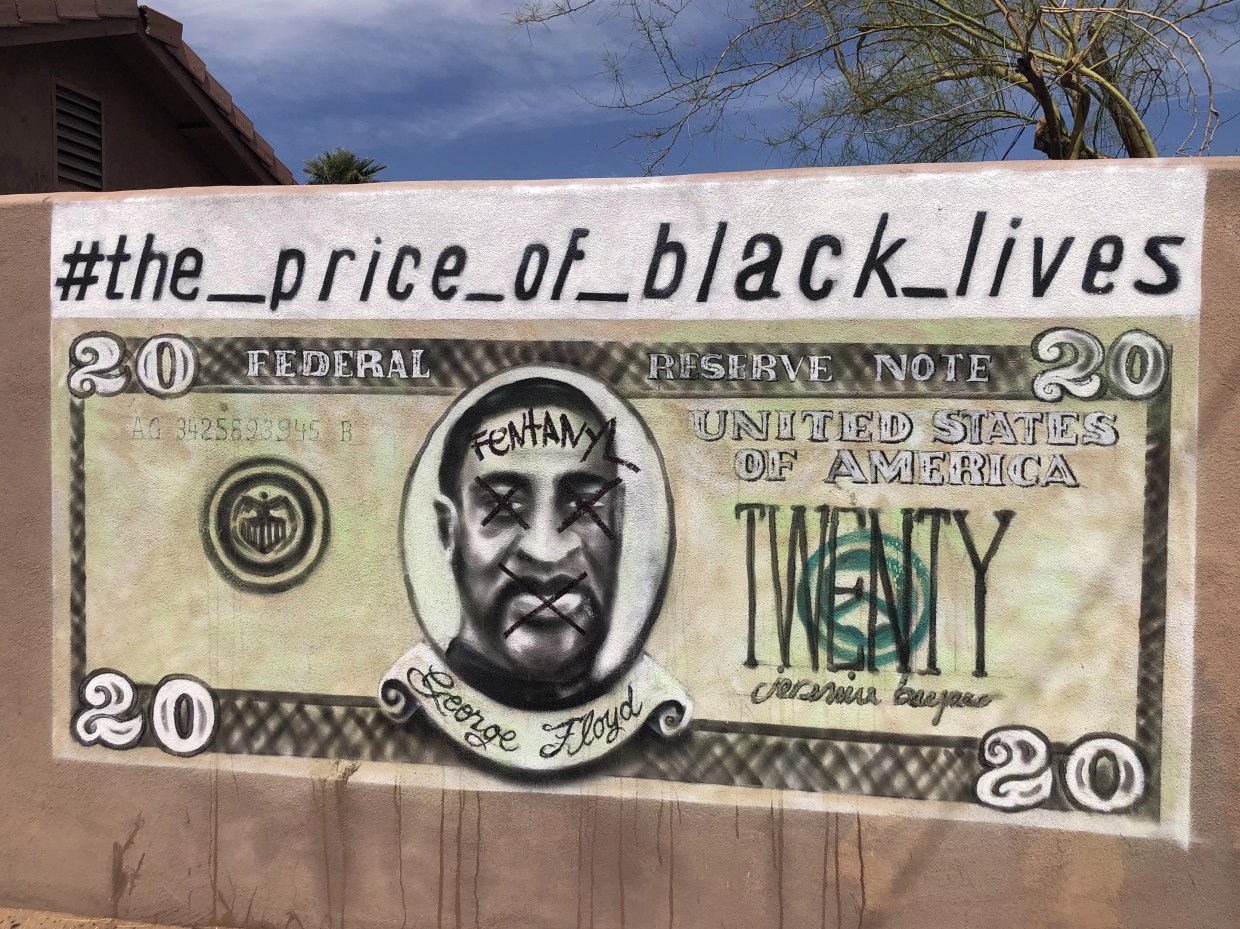 Somebody Defaced the George Floyd Mural in Central Phoenix