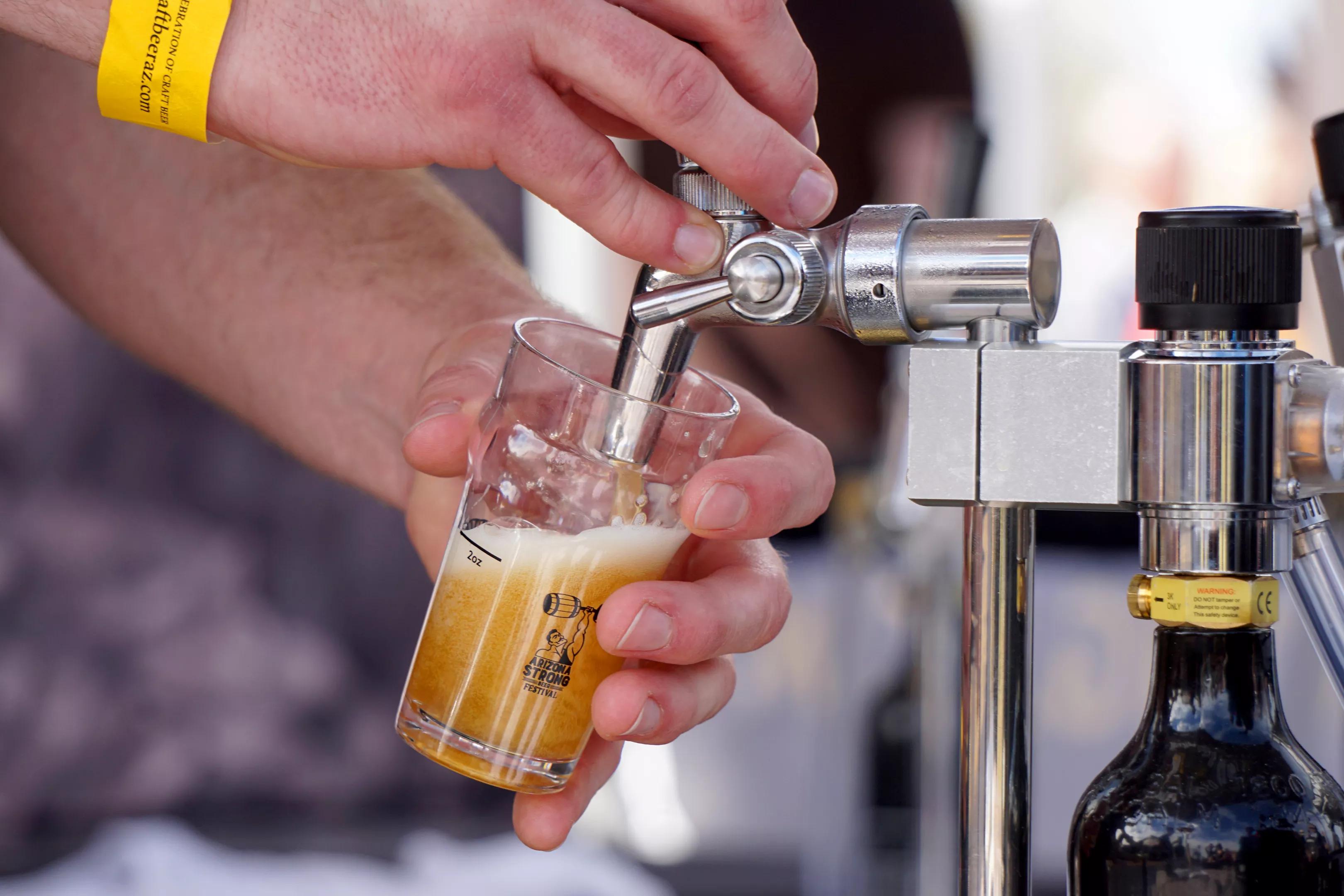 Beer poured at the Strong Beer Festival.