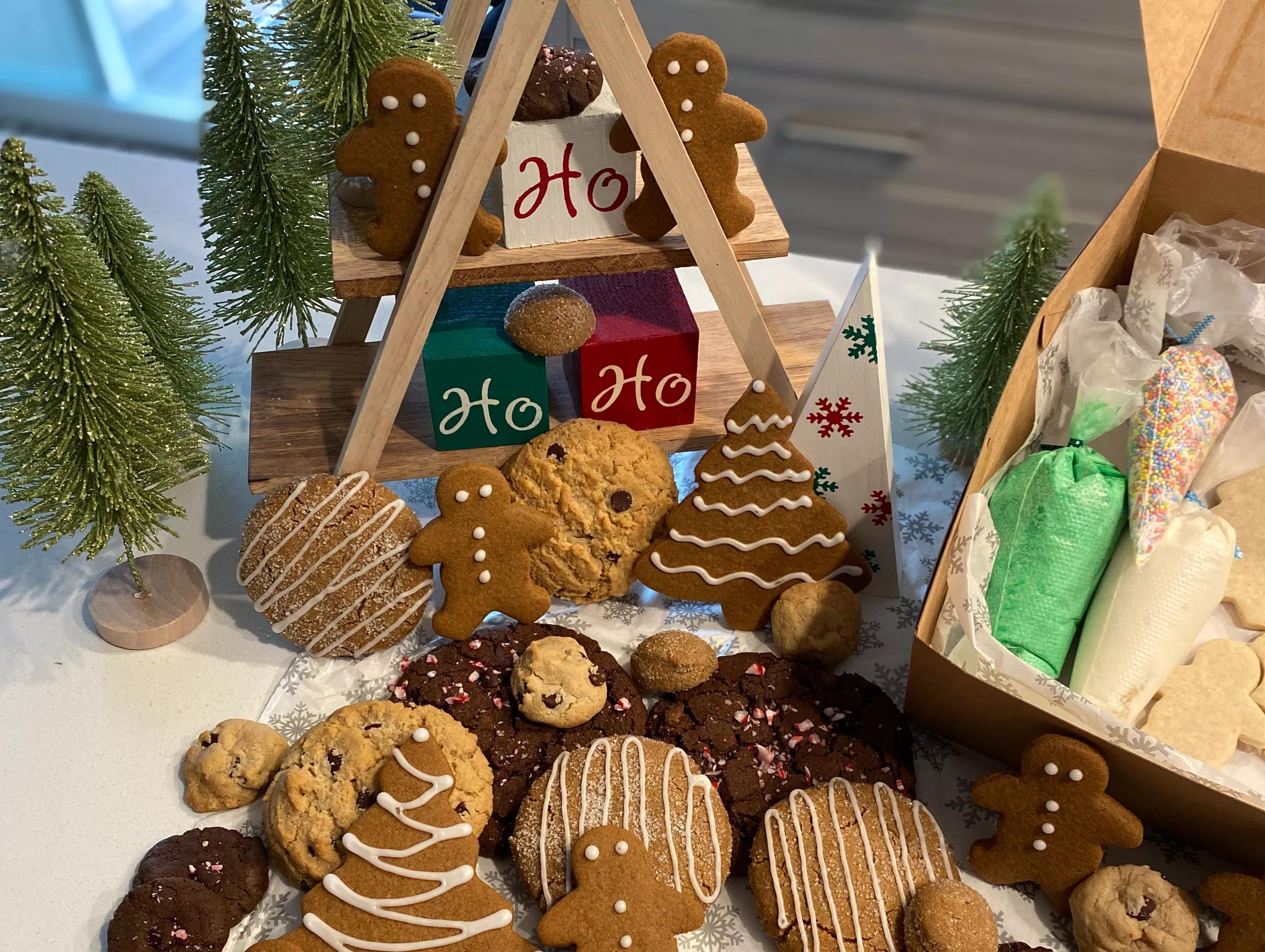 An assortment of YUM AF Bakery cookies.