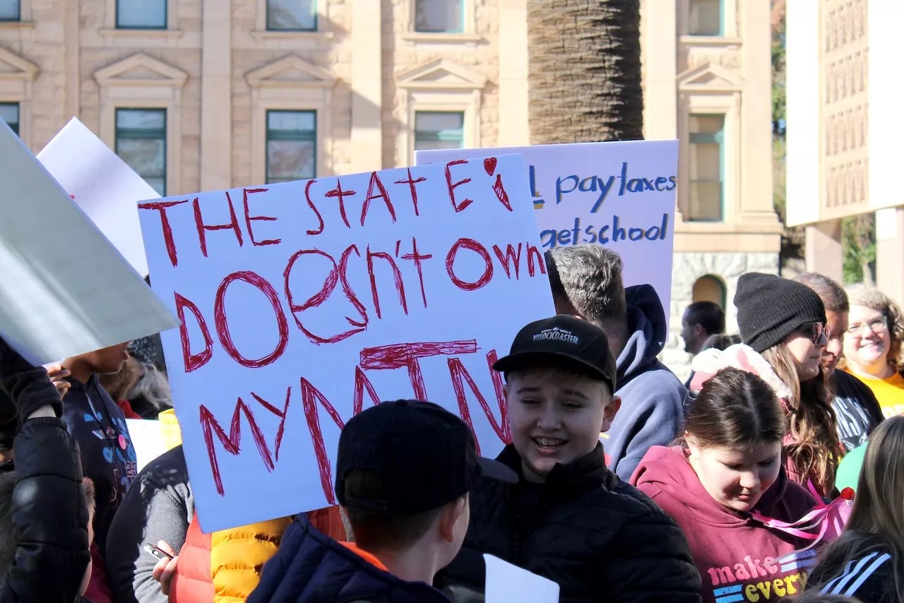 Children at a press conference at the Arizona Capitol