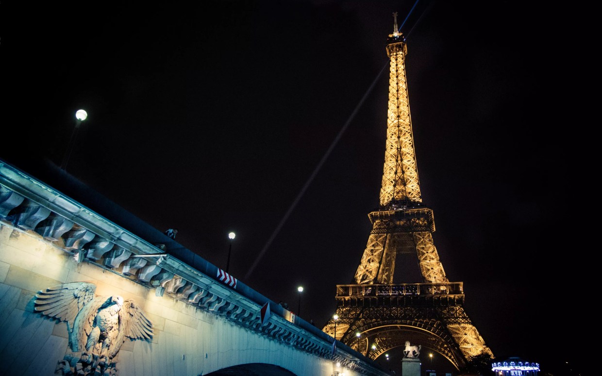 The city of Paris at night.