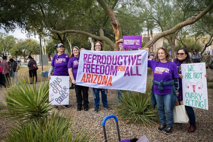 Abortion rights activists in Phoenix