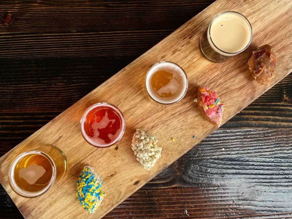 A beer and donut flight.
