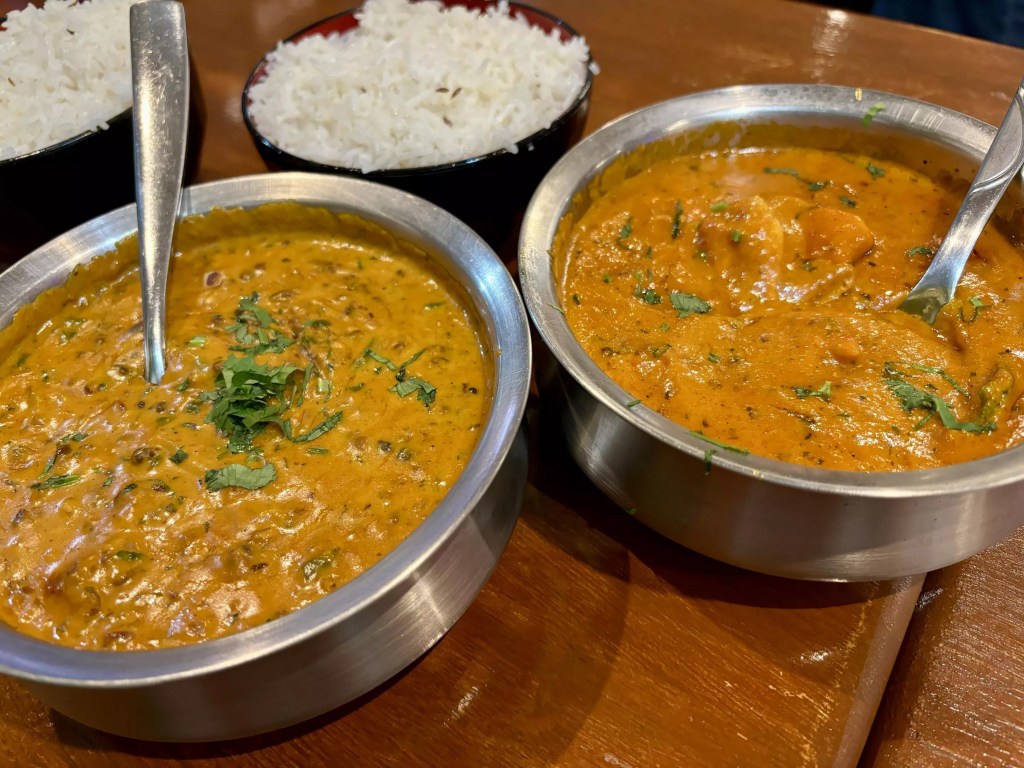 Curries at Vayal's Indian Kitchen.