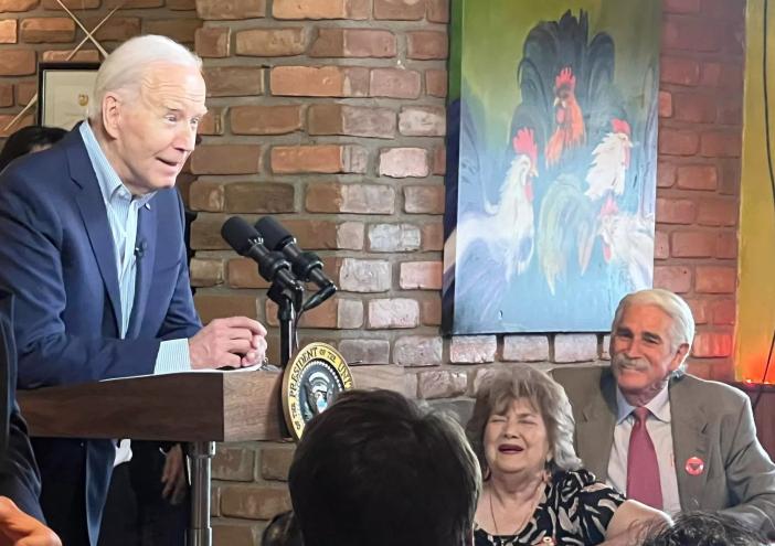 President Joe Biden at El Portal Mexican Restaurant