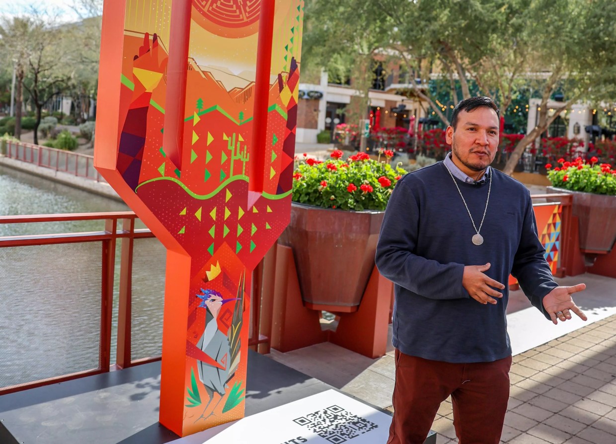 Cactus basketball hoop artworks honor Indigenous community as Final Four nears