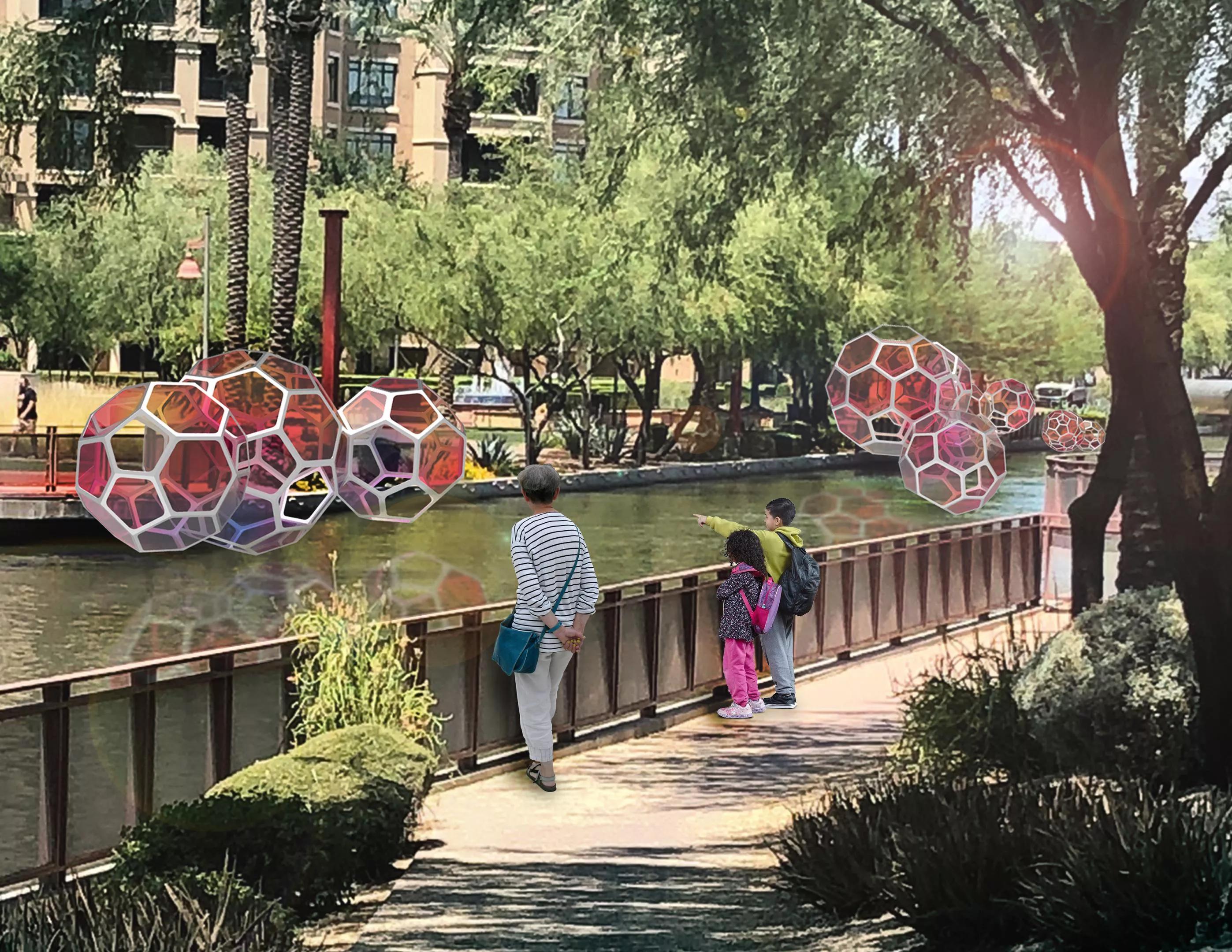 A rendering of a public art piece.