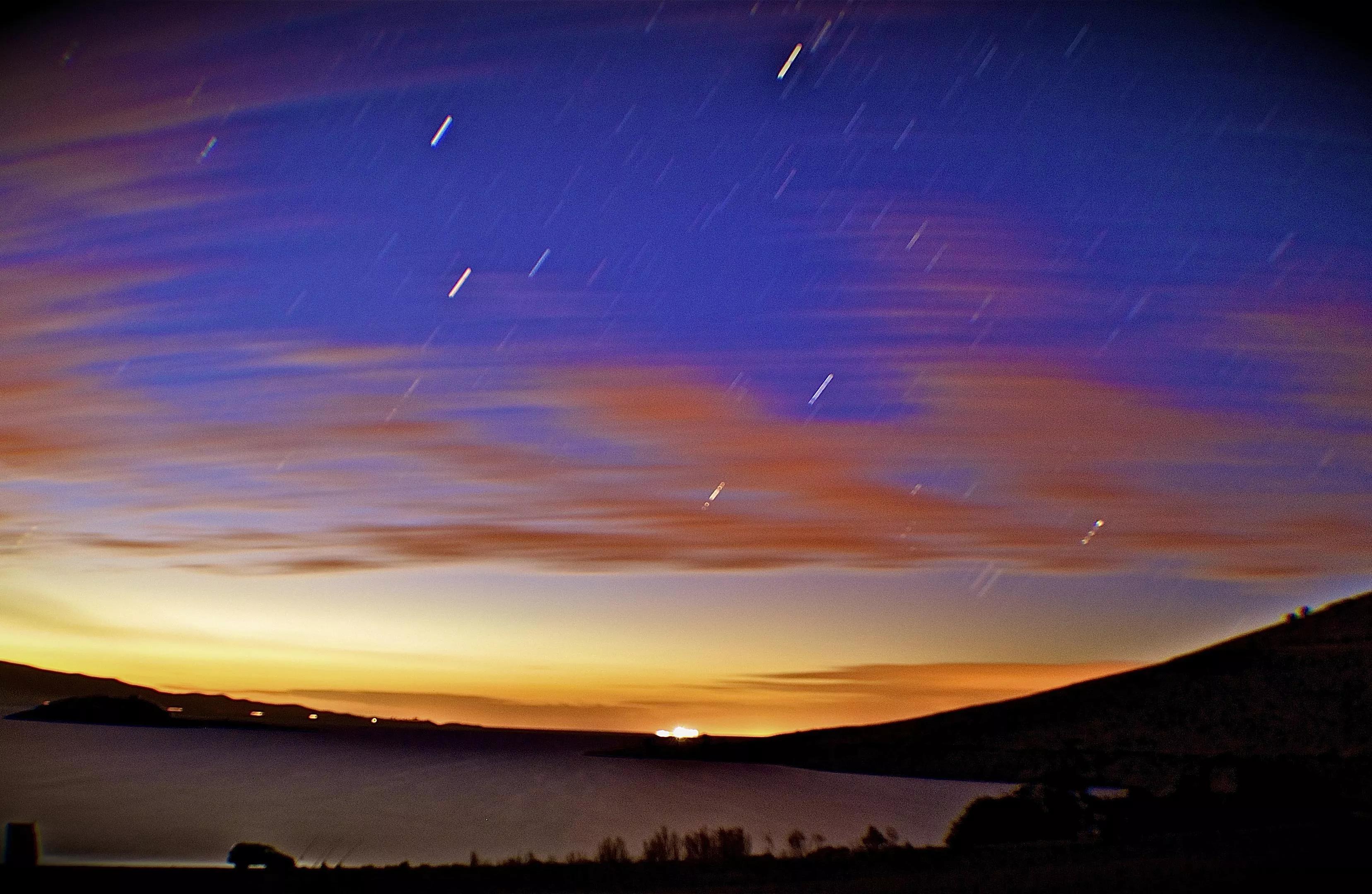 A meteor shower.