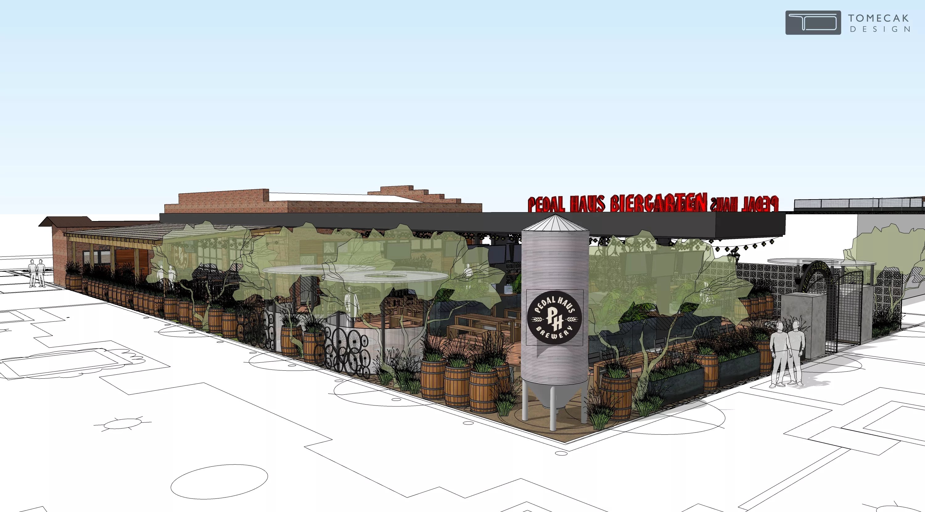 Rendering of Pedal Haus Brewing's Mesa location.
