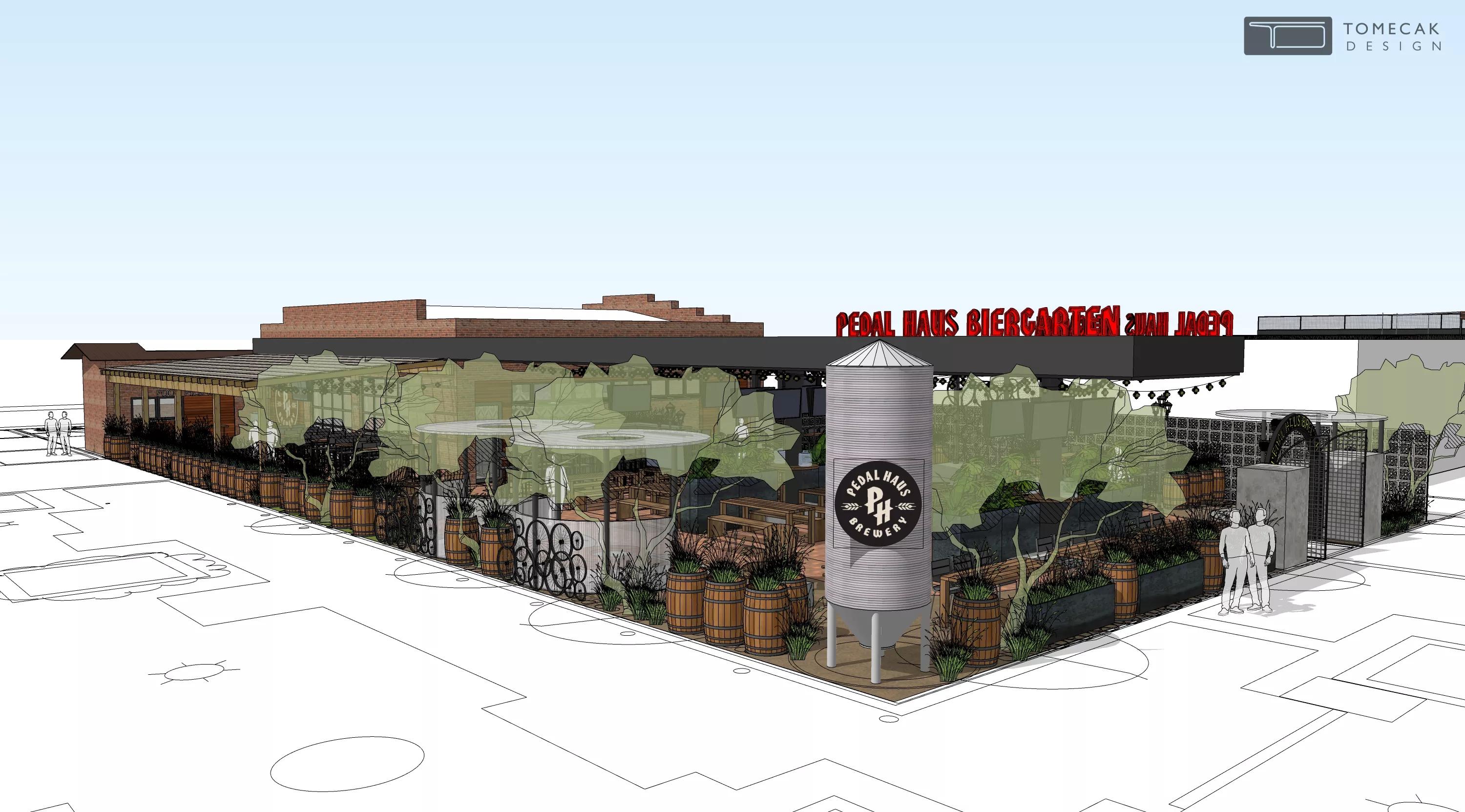 Rendering of Pedal Haus Brewing's Mesa location.