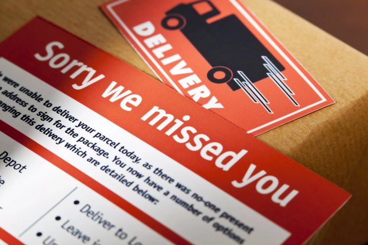 a package delivery notice