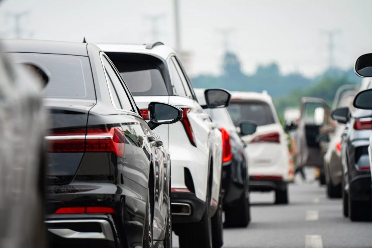 cars on a highway