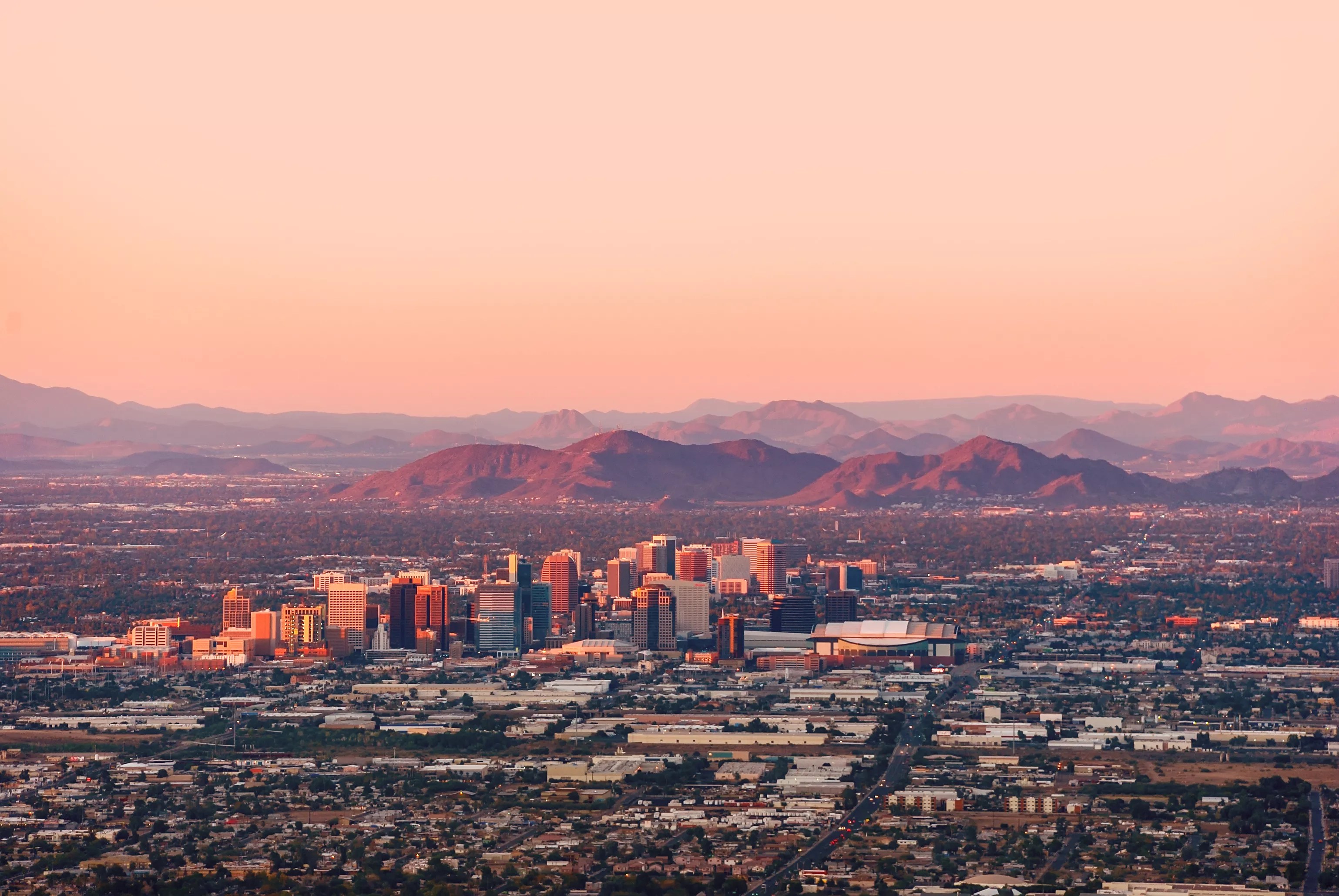 downtown phoenix at dusk