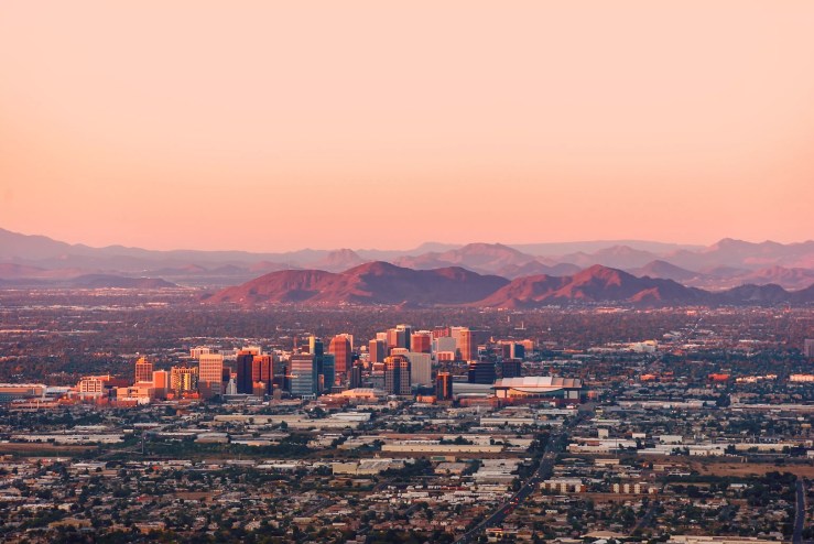 downtown phoenix at dusk